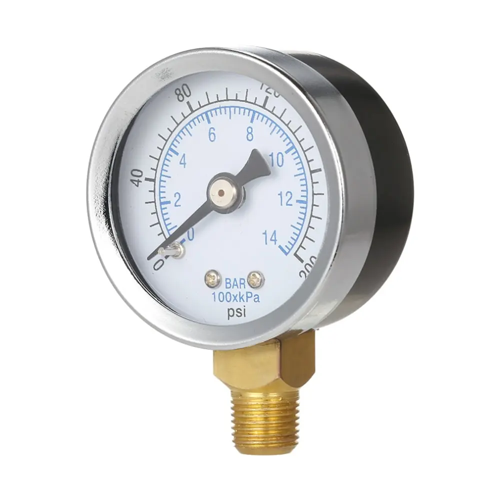 0-200psi 0-14bar Mini Pressure Gauge Dial Air Compressor Meter Hydraulics Tester Double Scale Measurer Side Mount | Инструменты