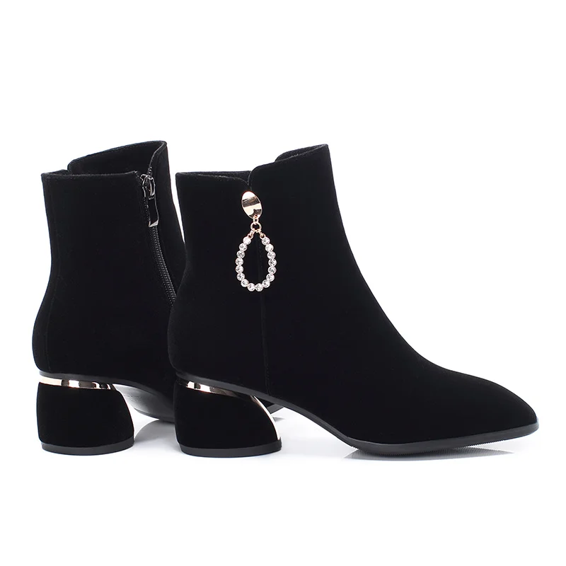 Женские ботильоны на платформе и массивном каблуке с круглым носком размеры 34-43 |