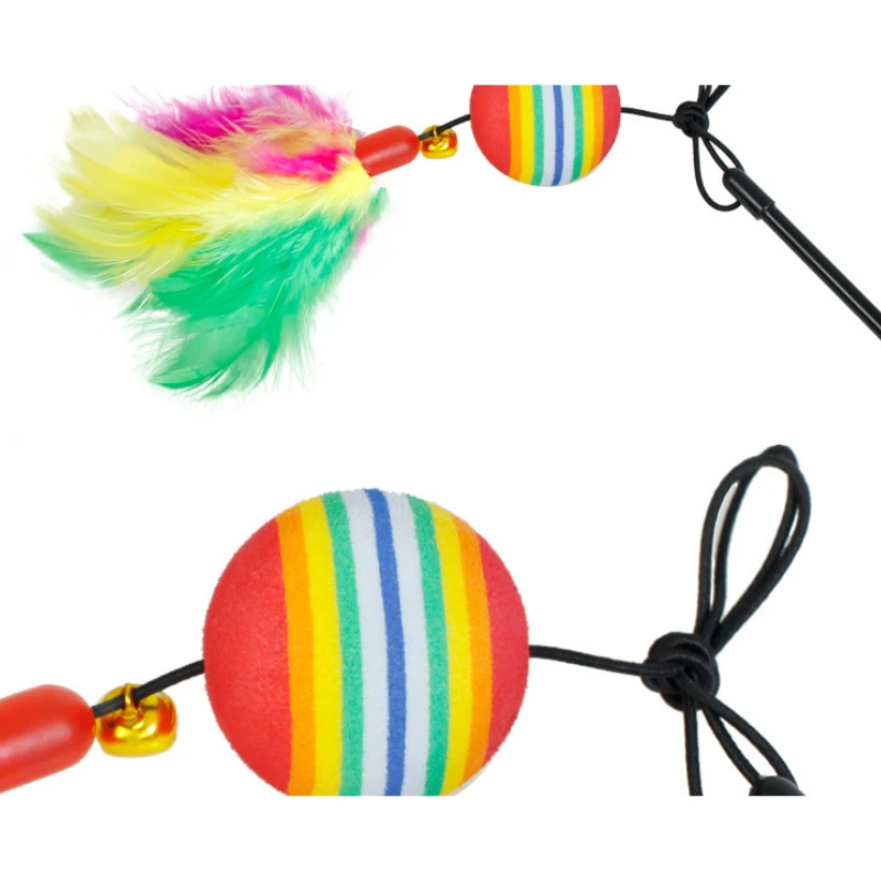 Кошка прорезыватель супер Q кошка собака цветные мягкие пенные перья радуга