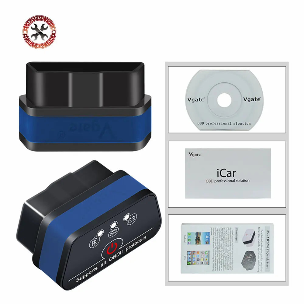 Новинка 100% оригинальный Vgate iCar 2 Bluetooth ELM327 OBD2 считыватель кодов iCar2 для Android/ПК