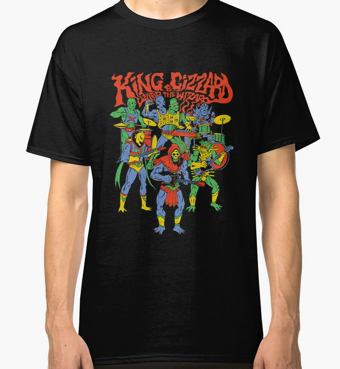 Мужские черные футболки King Gizzard And The Lizard Wizard высокого качества | Мужская одежда