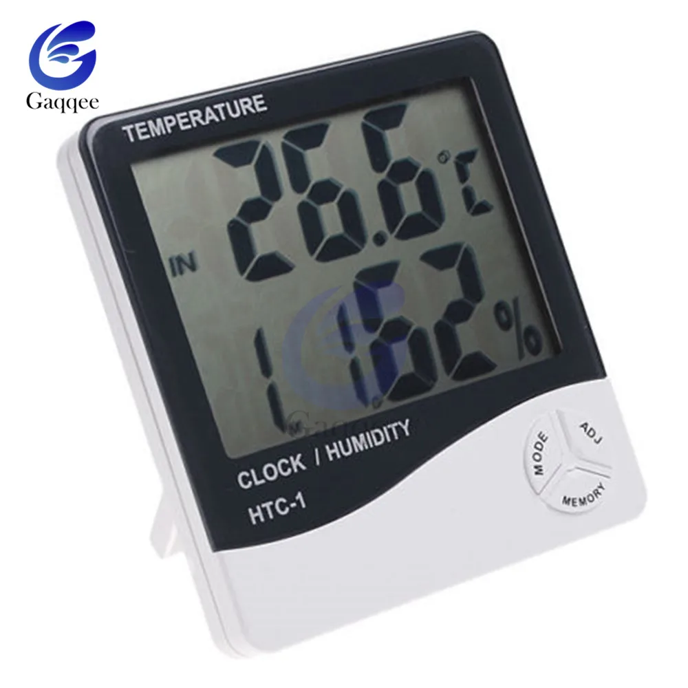 for htc 1 indoor room lcd electronic temperature humidity meter digital thermometer hygrometer weather station alarm clock free global shipping