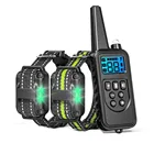 Электрический ошейник для дрессировки собак с ЖК-дисплеем, водонепроницаемый перезаряжаемый ошейник с дистанционным управлением против лая для удара, вибрации, звука