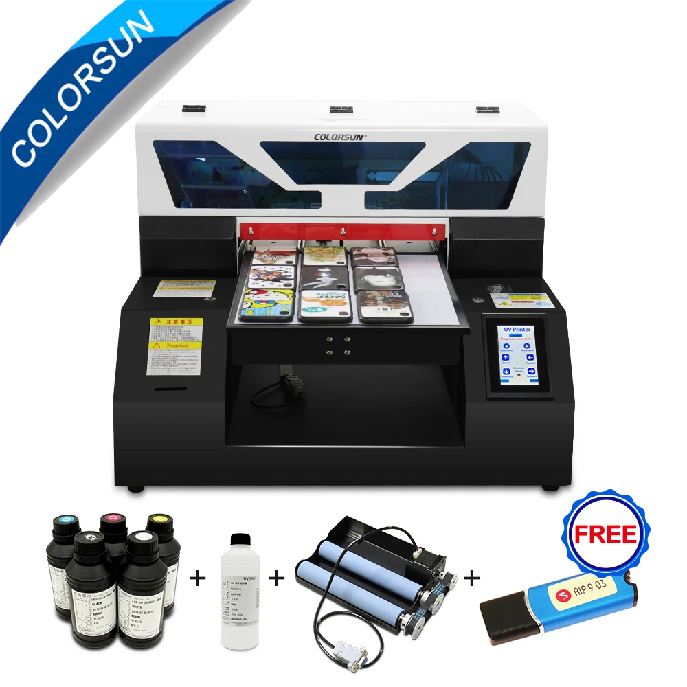 Colorsun A3 планшетный УФ принтер с чернилами Автоматический чехол для телефона