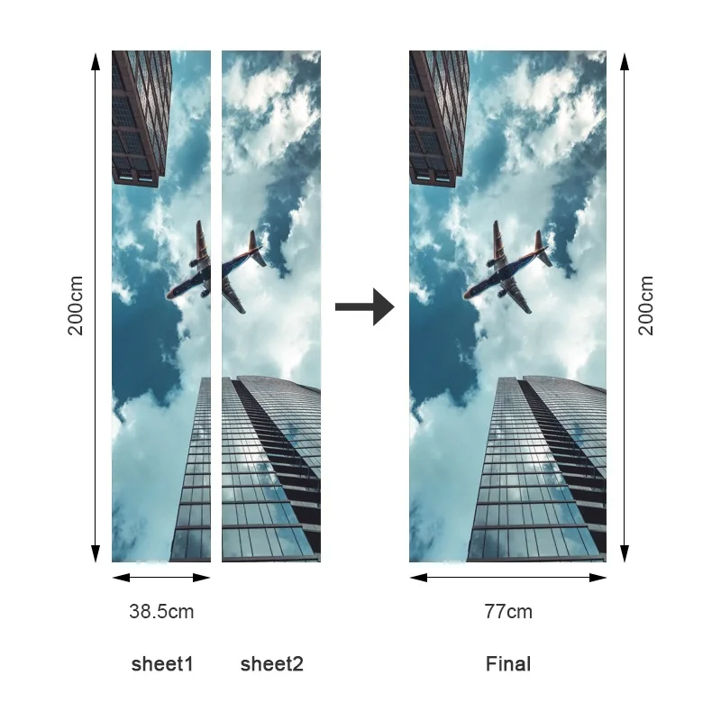

Sky Architectural Artist Decoration Modern Simple Room Elevator Door Stickers Whole Self-adhesive PVC Waterproof Moisture-proof