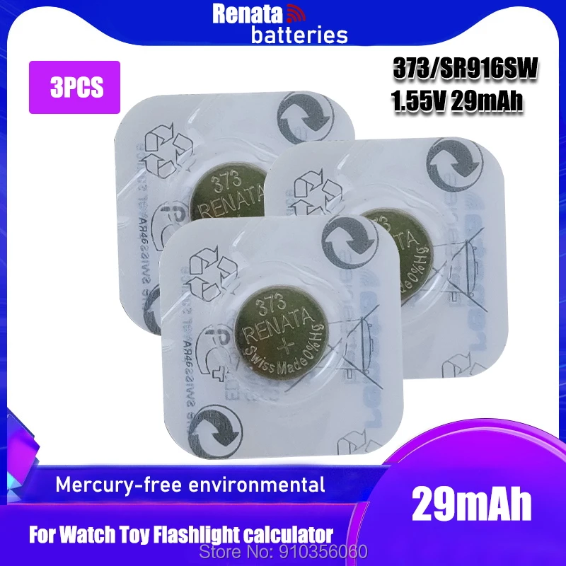 3 шт./лот новый бренд Renata долговечный 373 SR916SW 916 LR916 SR68 батарейный блок для часов