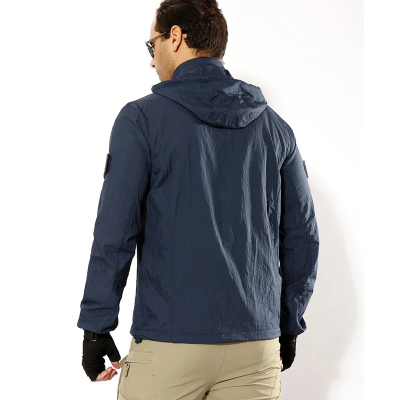 Мужская и женская тактическая тонкая рубашка быстросохнущая с логотипом на