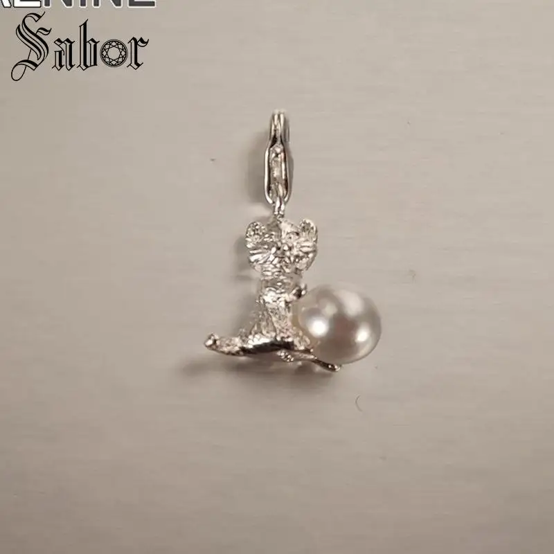 Модные подвески в виде кошки и жемчуга Diy с животными подходят для браслетов