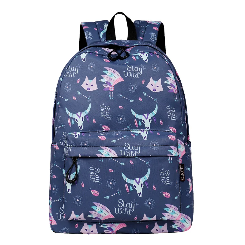 Рюкзак с буквенным принтом милый школьный рюкзак лисой для студентов