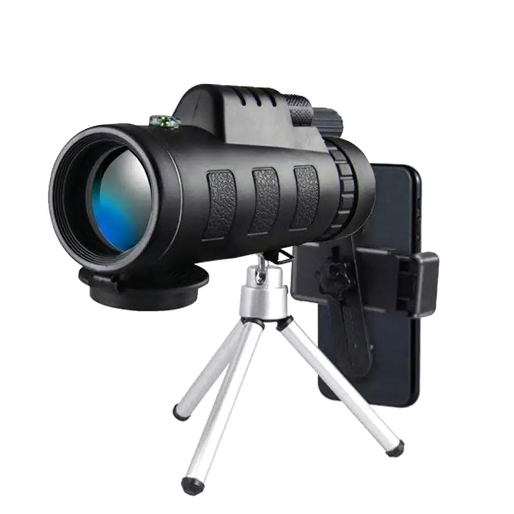 

Clear 40x60 Monocular Telescope Smart Phone Adapter Phone Tripod HD Zoom Binoculars Telescope For Hunting And Camping