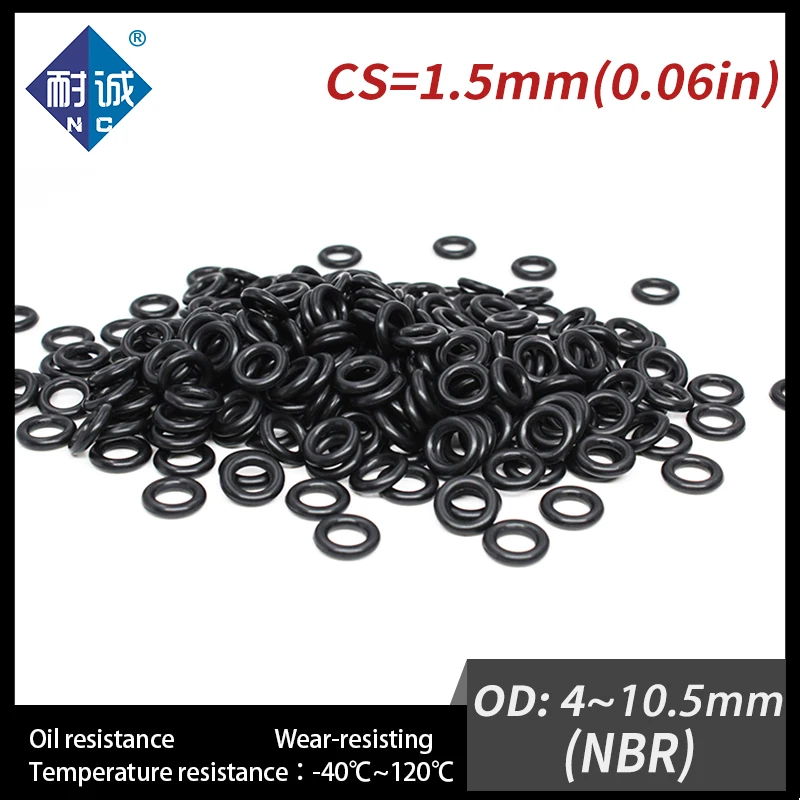 20 шт./лот резиновый черный NBR CS1.5mm OD4/4 5/5/5.5/6/6.5/7/7.5/8/8.5/9/9.5/10/10.5/. 5 мм уплотнительное