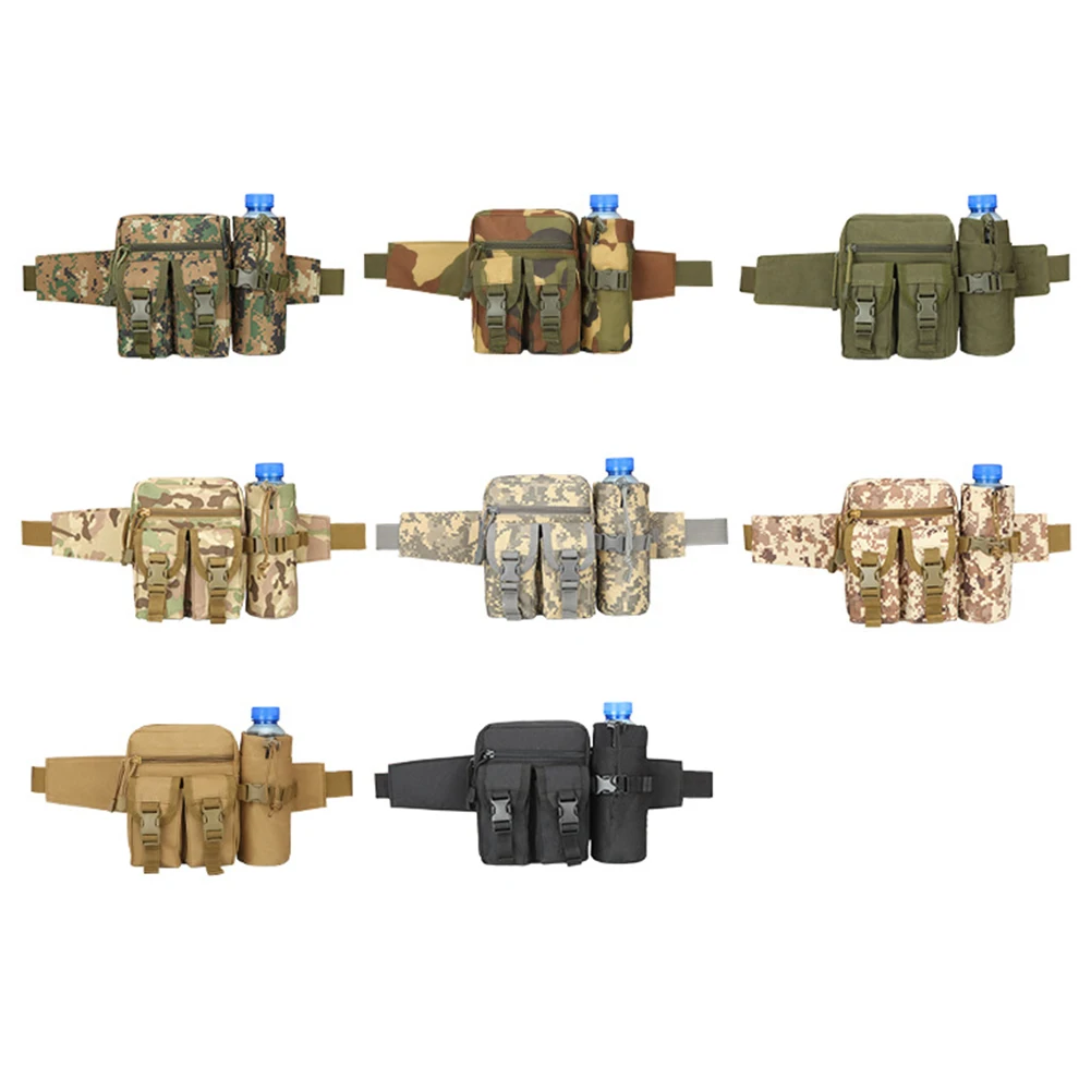 Мужская поясная сумка тактическая карман с держателем бутылки воды