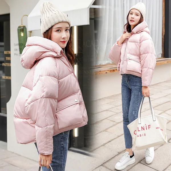 2021 New Cotton Jacket Women's Winter Parka Short Slim Korean Loose Down Padded Jacket Thickened Small Bread Coat Trend