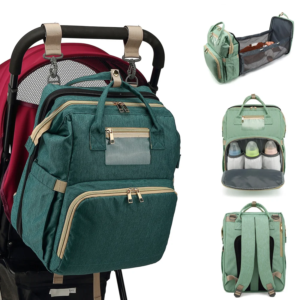 

New Diaper Baby Bags with Bed Mummy Bag Waterproof Nylon Maternity Nappy Moms Bapa Baby Nursing Changing Bag For Baby Care
