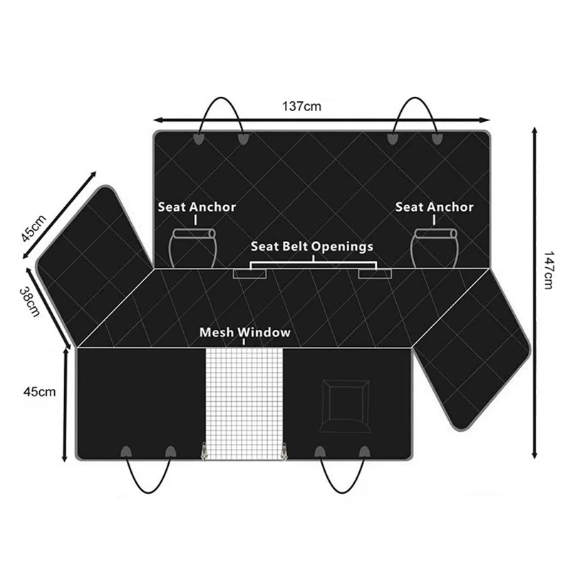 

Dog Car Seat Cover View Mesh Pet Carrier Hammock Safety Protector Car Rear Back Seat Mat With Pocket For Travel