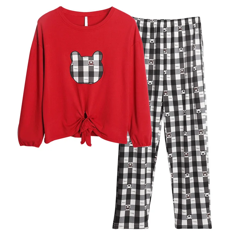 Женская одежда для сна пижамы новинка весна-осень длинный рукав 100% хлопок