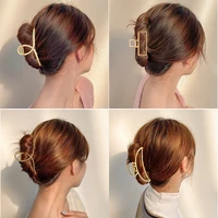 women metal hair claws hair accessories fashion barrettes clips jewelry simple geometric hollow hairpin girls hair crab headwear