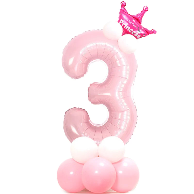 Воздушные шары с цифрами на день рождения надувные из фольги для девочек и
