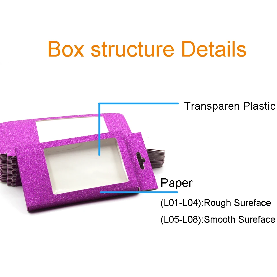 

Damepapil 10/20/30/50/100 Pieces Eyelashes Cases Lash Boxes Packaging Wholesale Glitter Paper Rectangle Shape Lash Cases Bulk