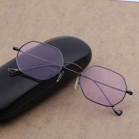 2019 new small box metal polygon fashionable sunglasses chaoren sunglasses ocean lens manufacturers wholesale cycling glasses
