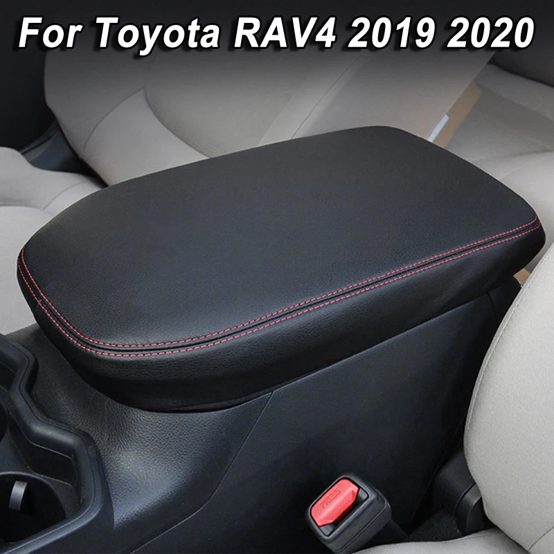 

Для Toyota RAV4 RAV-4 XA50 2019 2020 2021 углеродного волокна черный кожаный автомобильный брелок с центрального подлокотника подлокотник чехол автомобил...