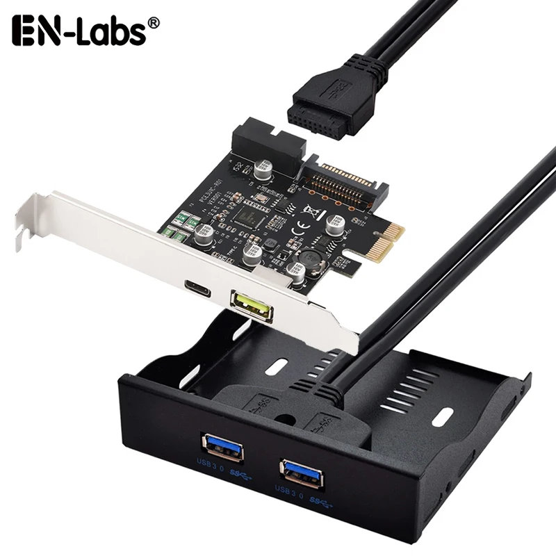 USB3.1 USB C PCI Express Expansion Card w BC 2.4A Charging,PCI-e to USB 3.1 Gen 1 Type-C w/ USB 20pin for 2 USB3 3.5 Front Panel