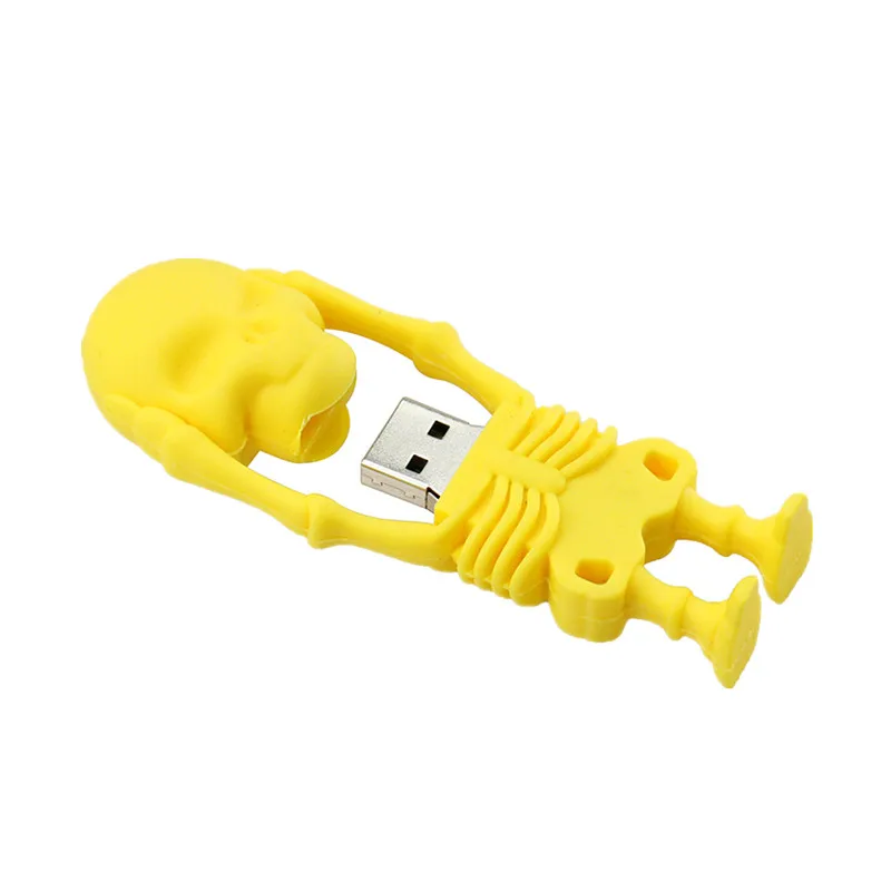 usb флеш-накопитель 128 ГБ флеш-накопитель 32 Гб черный череп скелет Флешка 16 ГБ 8 ГБ 64 ГБ usb 2,0 usb память подарок на Рождество, Хэллоуин
