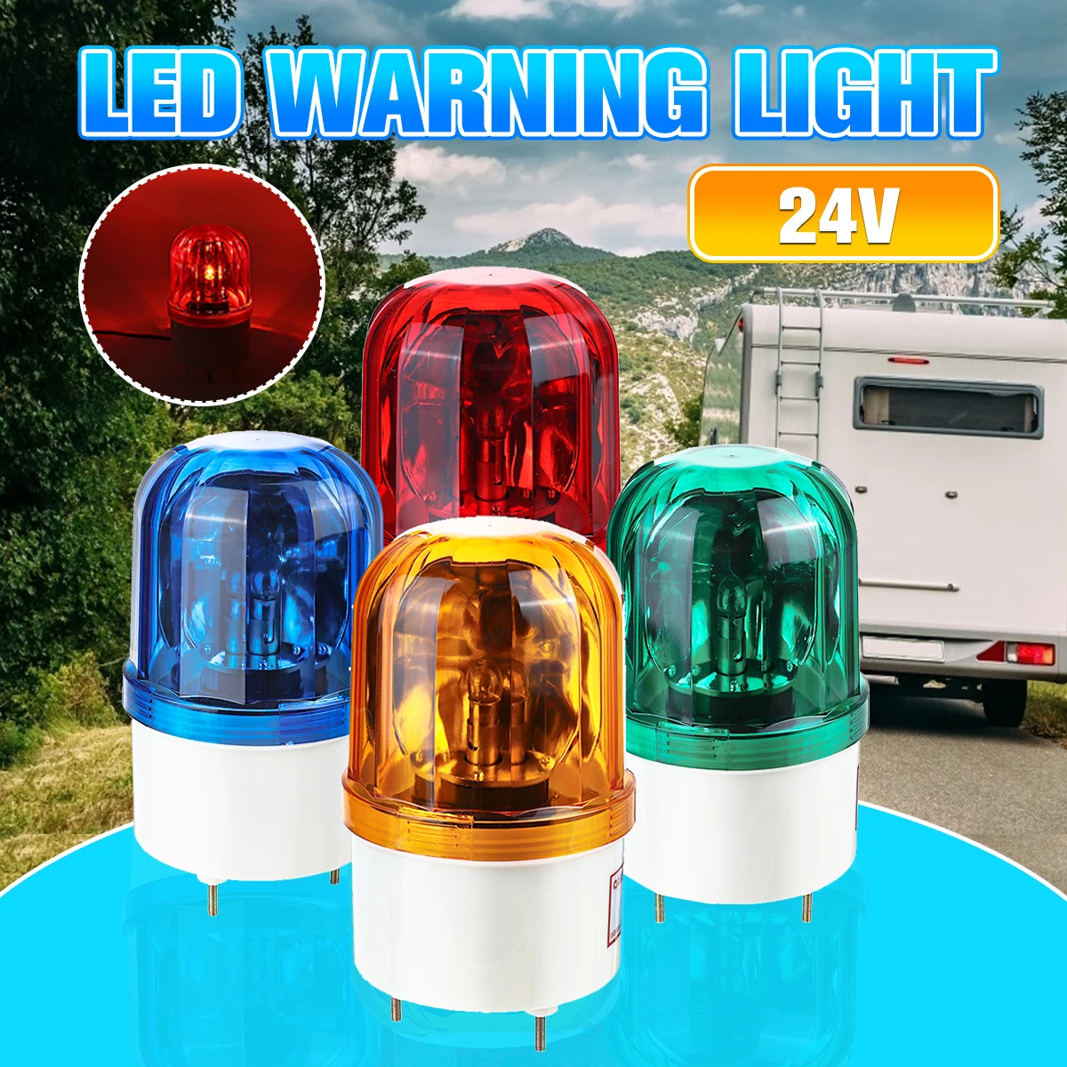 

24V LTE-1101 LED Car Rotating Strobe Warning Light LED Flashing Beacon Emergency Light Waterproof Indicator Lamp with Screw Kit