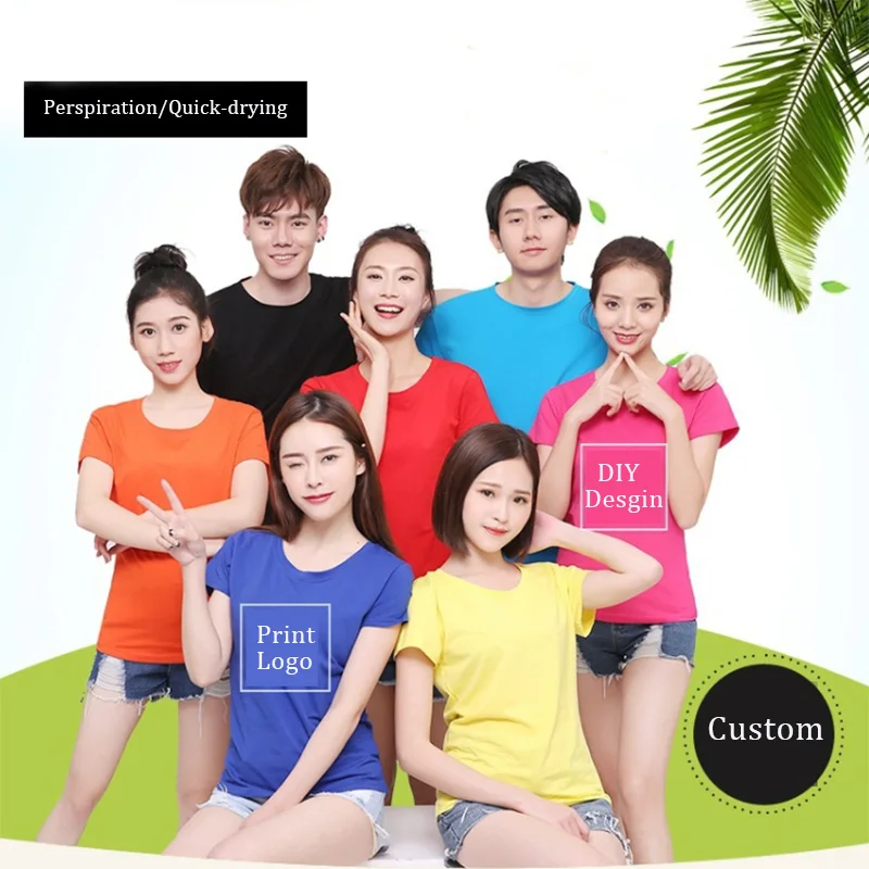 

Design Your Own T-shirts Printing Brand Pictures Custom T-shirt Plus Size Casual Quick-drying Polyester Tee Customize Clothing