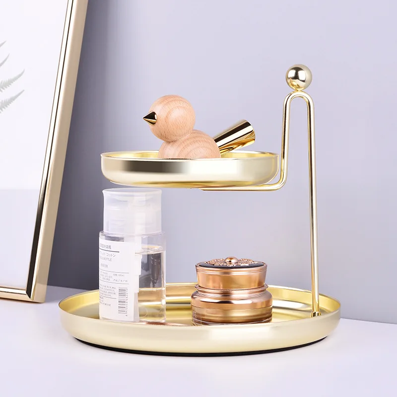Двойной поднос для хранения в скандинавском стиле стойка косметики ювелирных
