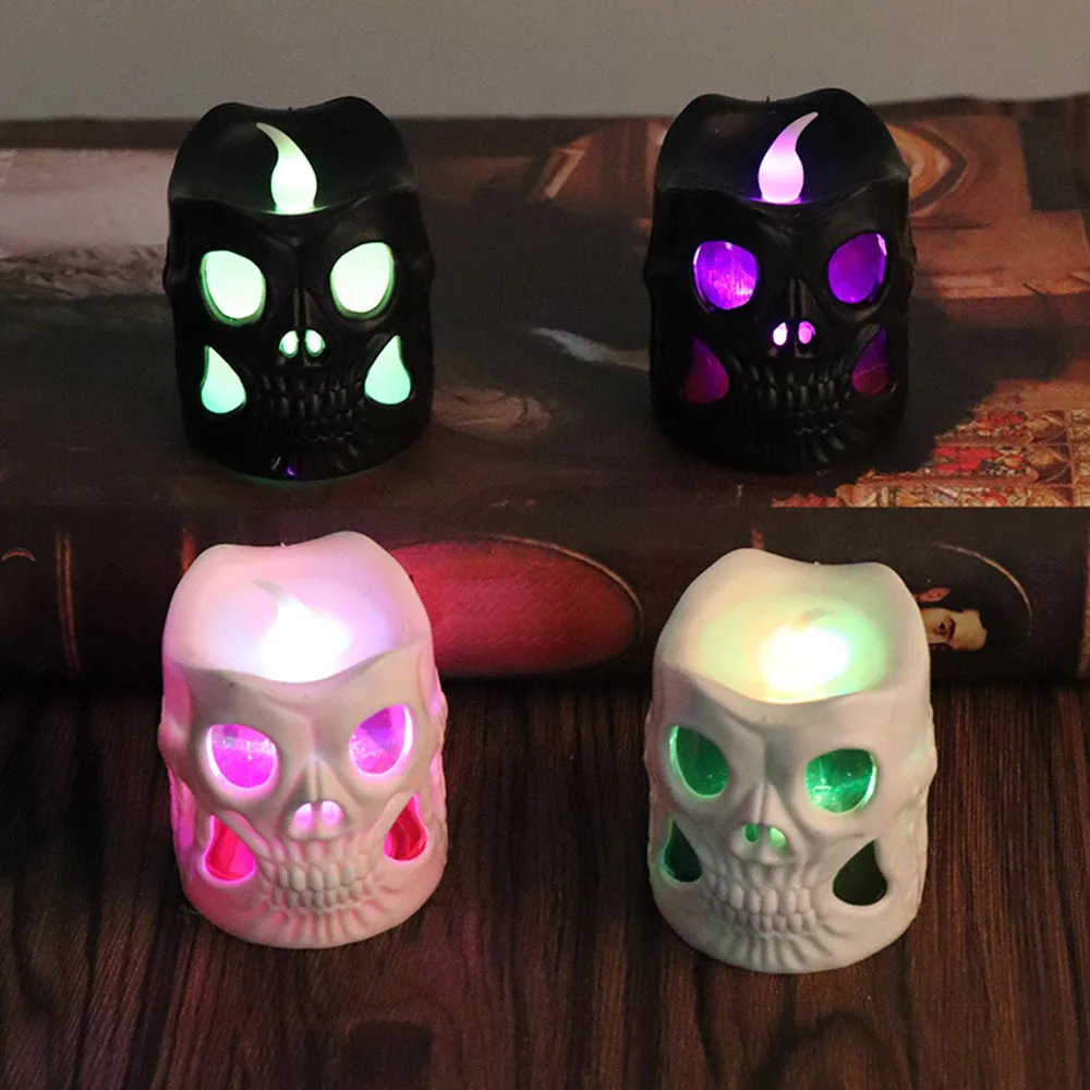 Декоративная лампа на Хэллоуин светодиодсветильник Череп свечи призрак свеча