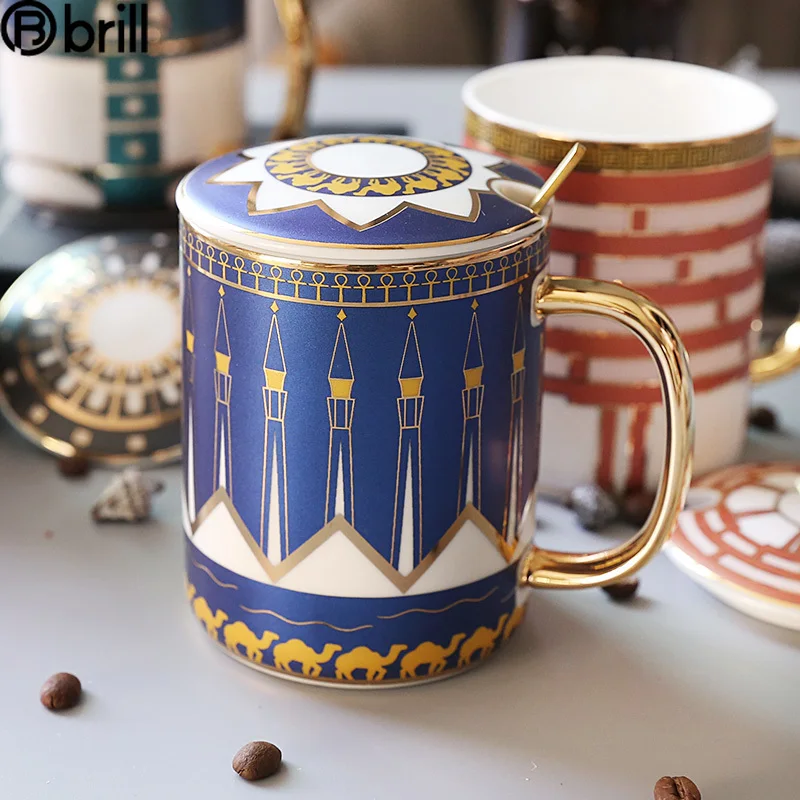 

Ceramic Luxury Breakfast Coffee Mug Cup Travel Turkish Coffee Cups Cute Ceramic Canecas Tea Cups and Saucer Sets Couple Gift 50