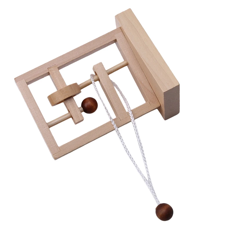 

New Desk Novelty 3D Wooden Rope Loop Puzzle IQ Mind String Brain teaser Game for Adults Kids Gift Learning Education Puzzle Toy