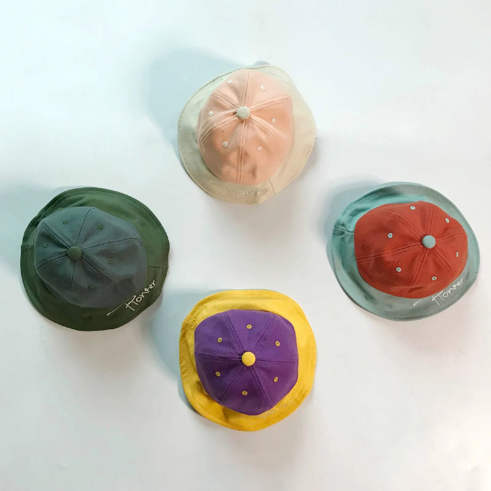 Spring infant boys girls fashion all-match letters embroidery Bucket Hats 0-4years cute kids fishing hat caps | Детская одежда и