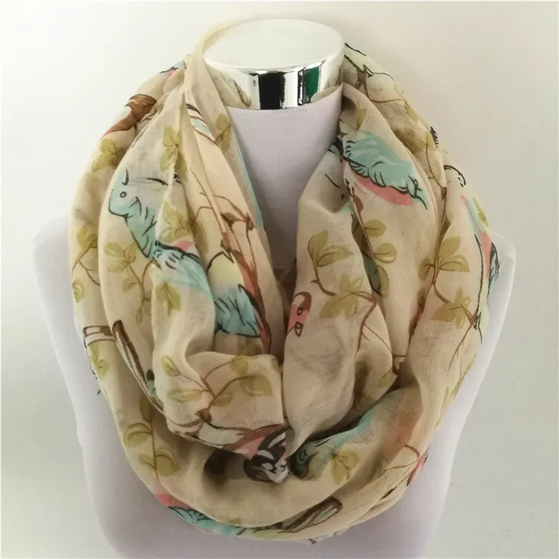10 шт./лот новый шарф с принтом птиц 100% вискоза шарфы для женщин весна осень