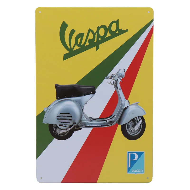 M 30X20 см винтажная Ретро металлическая жестяная вывеска Vespa мотор жестяная автобусная табличка для бара украшение для бара домашний декор для гаража H31 - Цвет: M