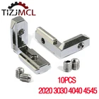 Внутренний Угловой Соединитель L-образного типа, 10 шт., крепежный кронштейн, Т-образный разъем для алюминиевого профиля 2020303040404545 с винтами