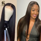 Парик Sedittyhair из человеческих волос, 28 Дюймов, 30 дюймов, для чернокожих женщин, дешевый парик с прямыми волосами на фронтальной сетке, парик с застежкой HD 5x5, парик с заготовкой, 180
