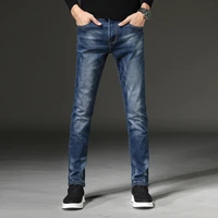 spring autumn 2021 men smart jeans business fashion straight regular blue stretch denim trousers men jeans plus size 28 38