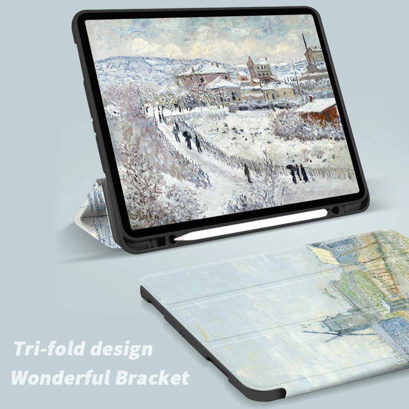 Чехол для iPad Air 45th Pro 10 5 11 12.9 трехскладной мягкий чехол с держателем ручки планшета