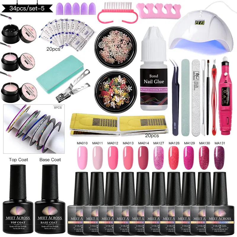 Набор для маникюра с УФ лампой светодиодный набор сушилкой ногтей гель лаком