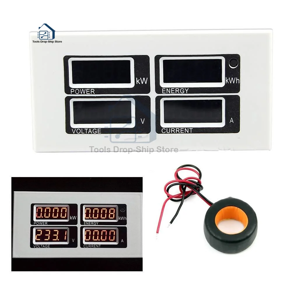 4 в 1 Цифровой Амперметр Вольтметр ваттметр вольт ток ватт измеритель мощности