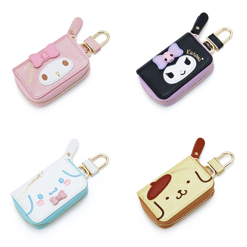 Cute Cartoon Japanese Zipper Bag Kawaii Kuromi My Melody Cinnamoroll Change Key Bag Pendant Decoration Girl Toy Birthday Gift