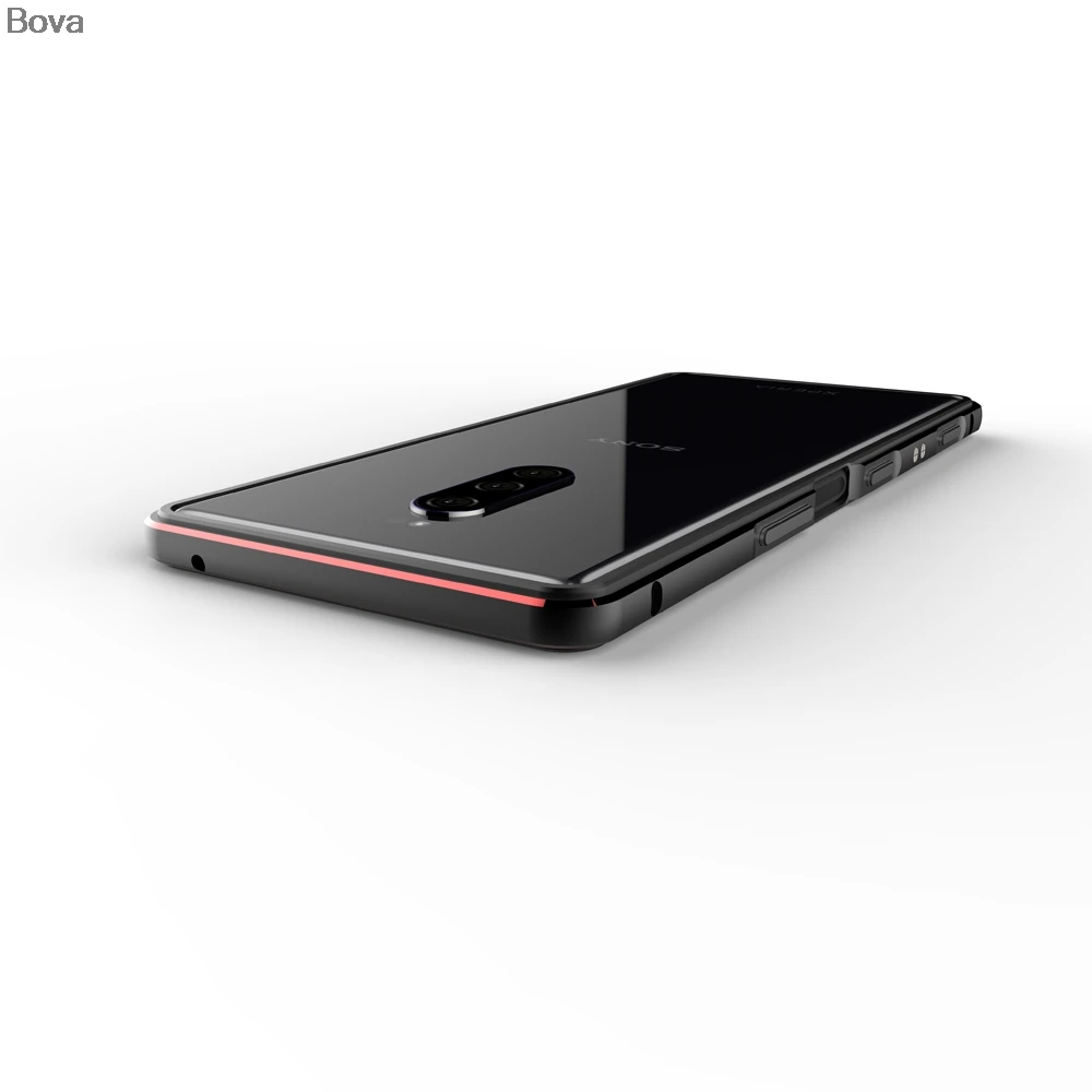 Чехол для sony Xperia 1/XZ4 Роскошный ультра тонкий алюминиевый бампер XZ4 + 2 пленки (1