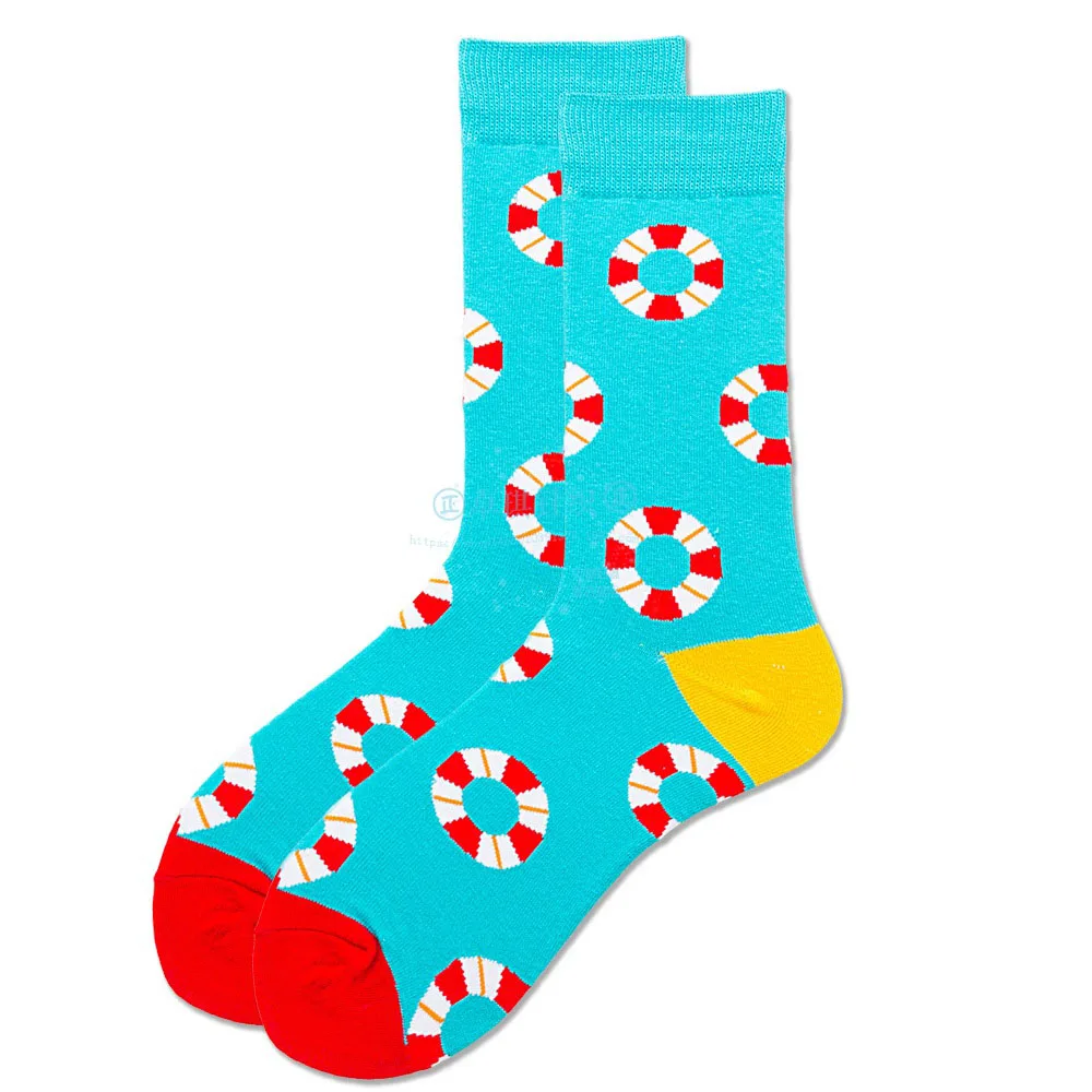 Цветные удобные носки из хлопка для мужчин и женщин, британский стиль, повседневная Harajuku, дизайнерская брендовая Мода, новинка, искусство для пары - Цвет: 6