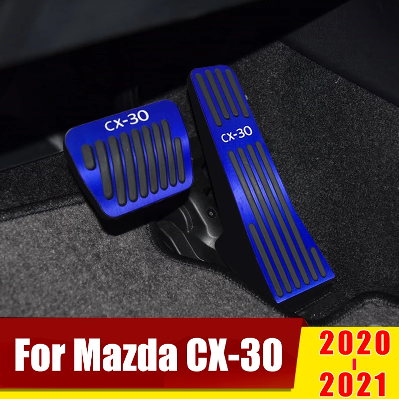 

For Mazda CX-30 CX30 2020 2021 Aluminum Alloy Car Accelerator Gas Pedal Brake Pedals Non-Slip Cover Pads Case Refit Accessories