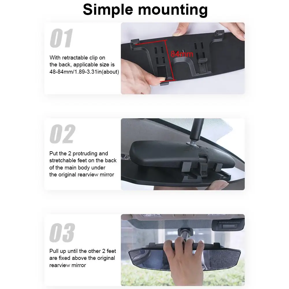 

Rear View Mirror Car Wide Angle Convex Rearview Mirror Interior Rear View Mirror For Cars SUV Trucks To Reduce Blind Spot