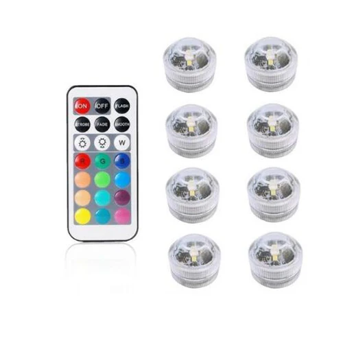 1remote 8Light Водонепроницаемый светодиодный светильник для подводного плавания, светильник для бассейна с пультом дистанционного управления, светильник 3 см, Алмазная форма, ваза для дайвинга, украшение для помещений - Испускаемый цвет: 1remote 8Light