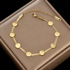 Круглый Женский браслет из нержавеющей стали 316L, яркий Яркий диск, женский светлый роскошный нишевый браслет, новинка 2021