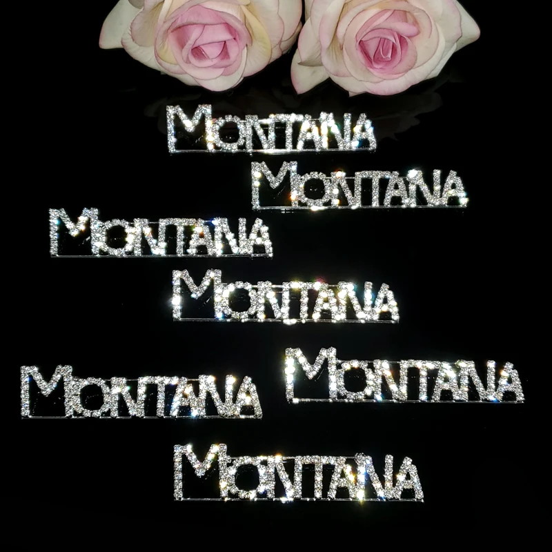 

USA "Montana" State Word Lapel Pins Unique Handmade Souvenir Gift Rhinestone Brooch Jewelry WHOLESALE